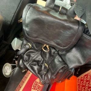 Black leather bag